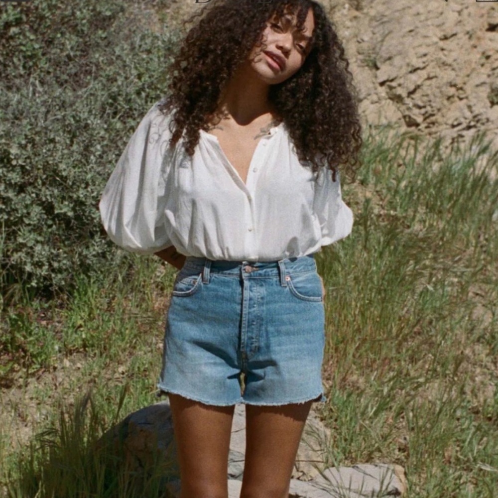 DÔEN Enid Denim Shorts in Cadiz Wash